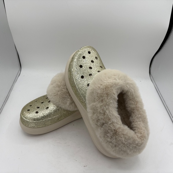 CROCS FUREVER CRUSH GLITTER Clog Gold Women’s 10 Men’s 8 Platform - Picture 9 of 15